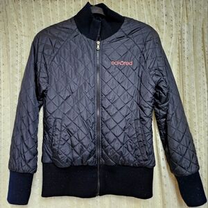 EckoRed Black Micro Puffer Jacket Y2K Size Large